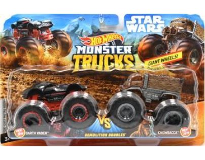 Mattel Hot Wheels Monster trucks demoliční duo Darth Vader a Chewbacca