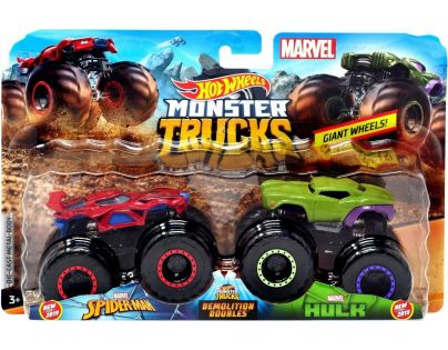 Mattel Hot Wheels Monster trucks demoliční duo Spiderman a Hulk