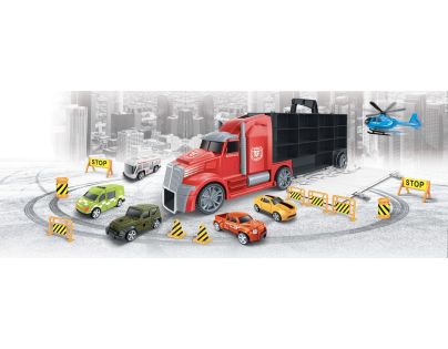 1:16 Tahač s auty a vrtulníkem 55 cm - Poškozený obal