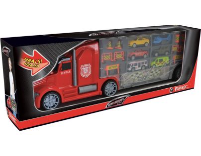 1:16 Tahač s auty a vrtulníkem 55 cm - Poškozený obal