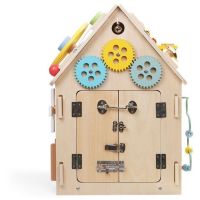 2Kids Toys Activity board Domeček přírodní 4