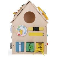 2Kids Toys Activity board Domeček přírodní 6