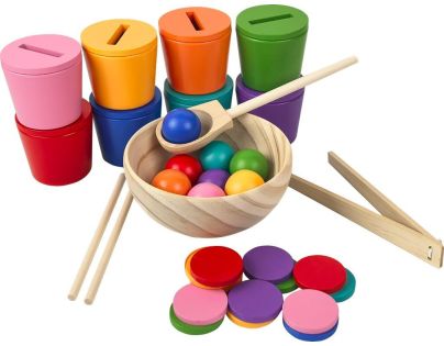 2Kids Toys Duhové kuličky, mince a kalíšky 8 barev