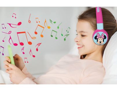 Lexibook 2v1 bluetooth skládací sluchátka Minnie s limitem hlasitosti