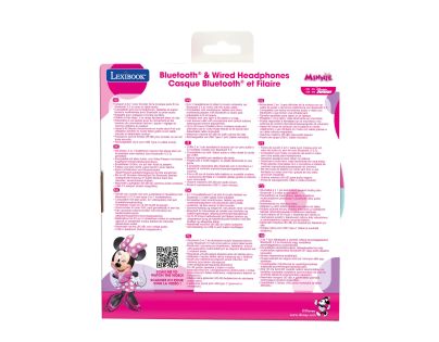 Lexibook 2v1 bluetooth skládací sluchátka Minnie s limitem hlasitosti