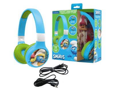 Lexibook 2v1 bluetooth skládací sluchátka Šmoulové s limitem hlasitosti