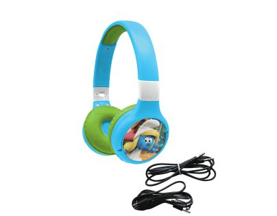 Lexibook 2v1 bluetooth skládací sluchátka Šmoulové s limitem hlasitosti