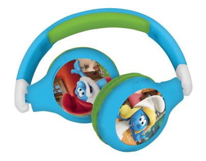 Lexibook 2v1 bluetooth skládací sluchátka Šmoulové s limitem hlasitosti