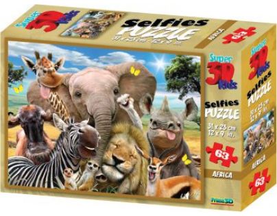 3D Puzzle Afrika selfie 63 dílků