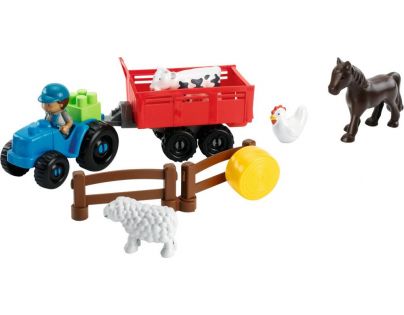 Abrick 3246 Traktor s přívěsem a zvířaty