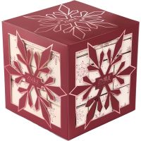 Adventní kosmetický kalendář Snowflake Puzzle – třešňově červená 3