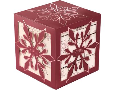 Adventní kosmetický kalendář Snowflake Puzzle – třešňově červená
