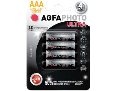 AgfaPhoto Ultra alkalická baterie LR03 AAA 4ks