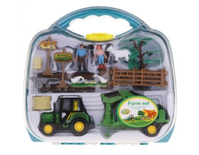 Alltoys Farmářský set v kufříku valník na dřevo