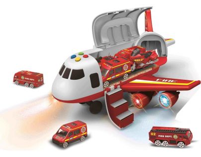 Alltoys Hasičské letadlo s nákladním prostorem se 3 autíčky
