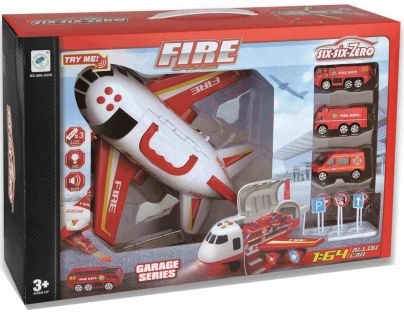 Alltoys Hasičské letadlo s nákladním prostorem se 3 autíčky