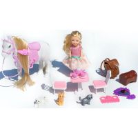 Alltoys Hrací set koník s panenkou a kočičkami - Poškozený obal