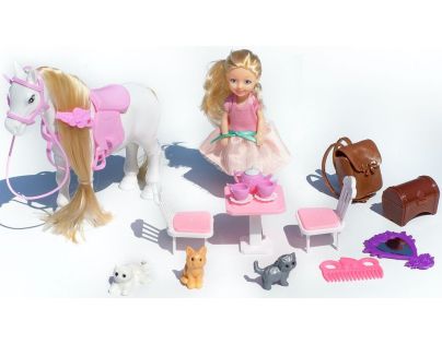 Alltoys Hrací set koník s panenkou a kočičkami - Poškozený obal