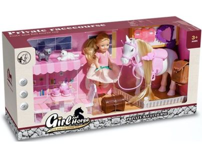 Alltoys Hrací set koník s panenkou a kočičkami - Poškozený obal