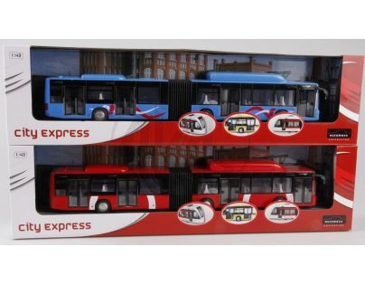 Alltoys Kloubový autobus 43cm na setrvačník