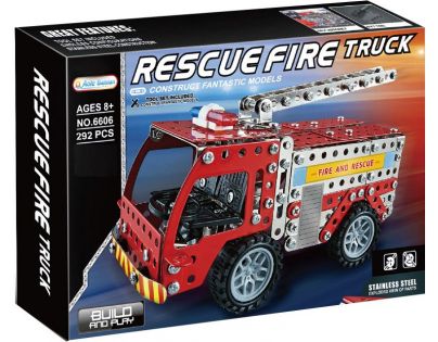 Alltoys Kovová stavebnice hasičské auto 292 dílků