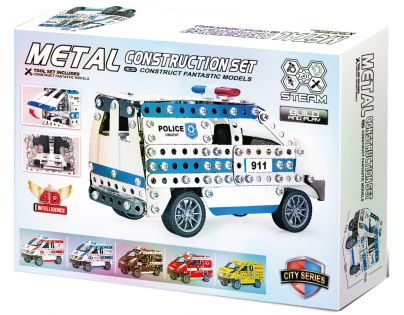 Alltoys Kovová stavebnice Policejní auto 314 dílků