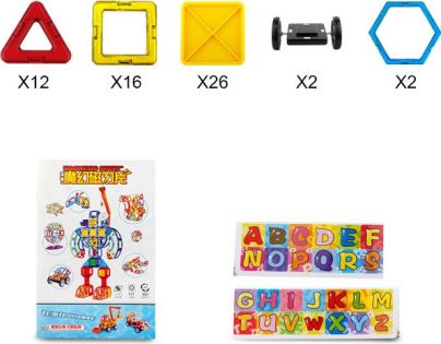 Alltoys Magnetická stavebnice 58 ks - Poškozený obal