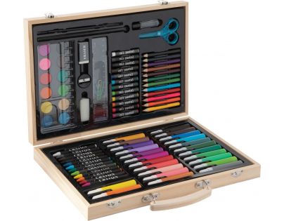 Alltoys Malířský kufřík dřevěný 86 ks