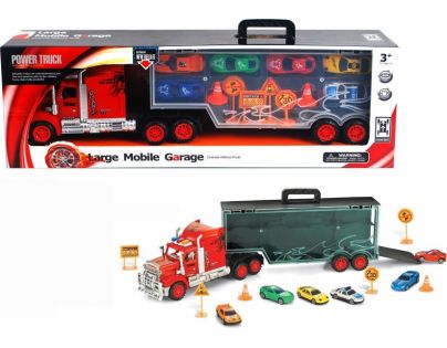 Alltoys Mobilní garáž v designu náklaďáku s autíčky