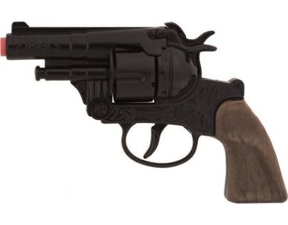 Alltoys Revolver černý kovový 12 ran rytina