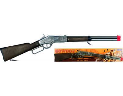 Alltoys Puška kovbojská stříbrná kovová 8 ran