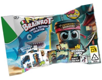 Alltoys Sběratelské karty holografické  BrainRot + tetování