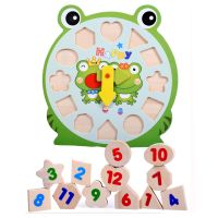 Alltoys Skládačka hodiny dřevěná žabka 2
