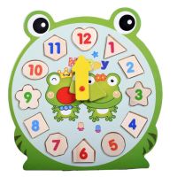 Alltoys Skládačka hodiny dřevěná žabka