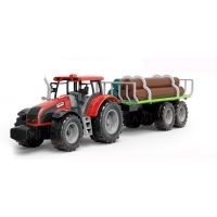 Alltoys Traktor s valníkem a dřevem červený