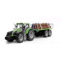 Alltoys Traktor s valníkem a dřevem zelený