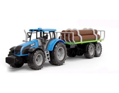 Alltoys Traktor s valníkem a dřevem modrý