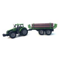Alltoys Traktor s valníkem a dřevem zelený 2