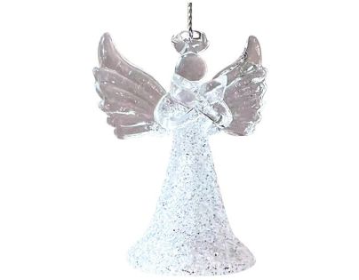 Anděl Přerov Anděl skleněný na zavěšení 4,5 x 7 x 3 cm