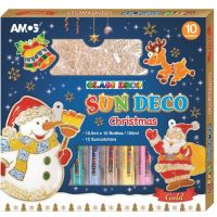 Anděl Přerov Barvy na sklo Vánoční sada 10 barev 10,5 ml + 12 sklíček