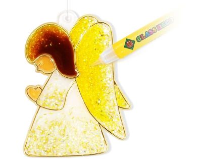 Anděl Přerov Barvy na sklo Vánoční sada 10 barev 10,5 ml + 12 sklíček