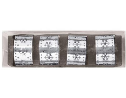 Anděl Přerov Kroužky na ubrousky kovové stříbrné 4,5 cm 4 ks