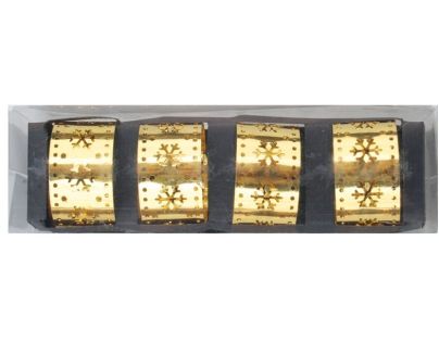 Anděl Přerov Kroužky na ubrousky kovové zlaté 4,5 cm, 4 ks