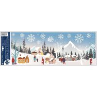 Anděl Přerov Okenní fólie s glitry Zimní vesnička 21 x 59,5 cm 3