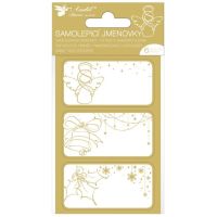 Anděl Přerov Samolepicí jmenovky na dárky 8 x 16 cm se zlatou ražbou, 6 ks