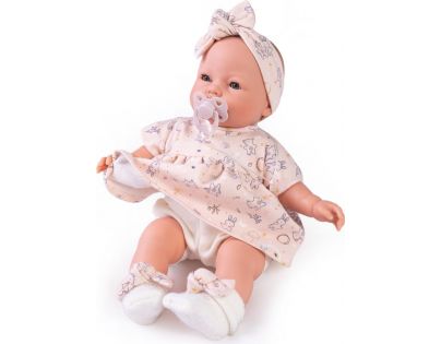 Antonio Juan 14258 Bimba mrkací panenka miminko se zvuky a měkkým látkovým tělem 37 cm
