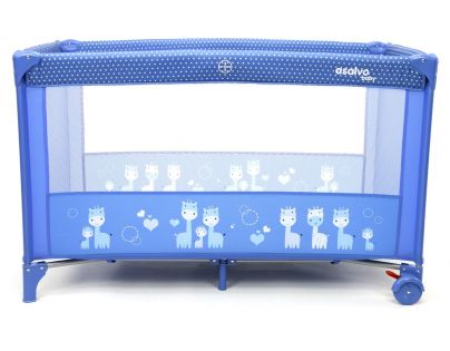 Asalvo Cestovní postýlka Basic giraffes blue