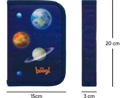 Baagl Školní penál klasik dvě chlopně Planety
