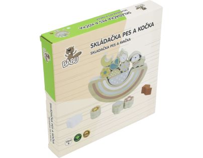 BABU - Balanční dřevěná hra PES a KOČKA