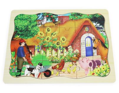 BABU - Dřevěné puzzle chaloupka - 24 dílků